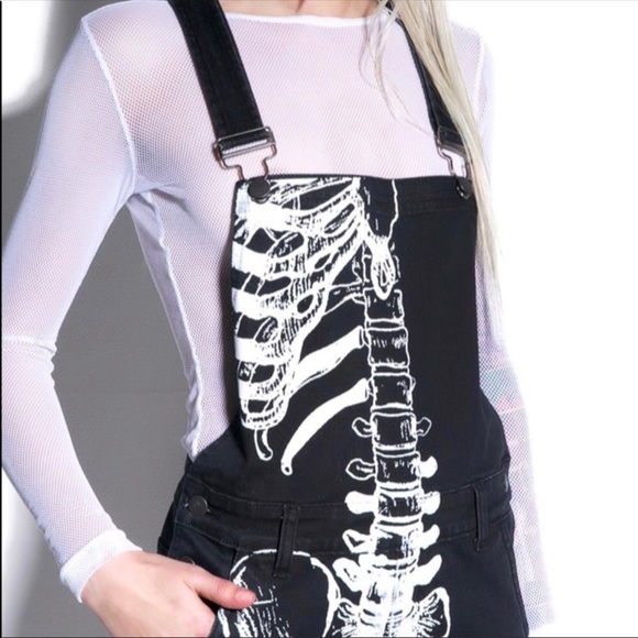 !!SOLD!! NWT Iron Fist Wishbone Bone Overalls Shortalls - Picture 4 of 5